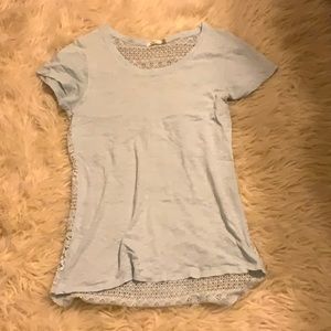 Anthropology Light Blue, Laced Back T Shirt